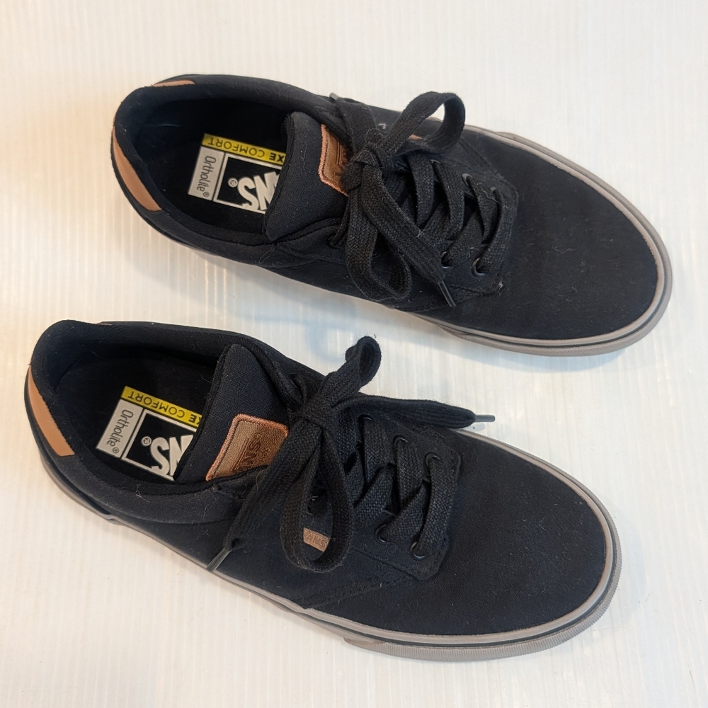 VANS Men's Atwood Deluxe Black Canvas Lowtop Sneakers Skate Shoes Size 8 - Picture 2 of 11